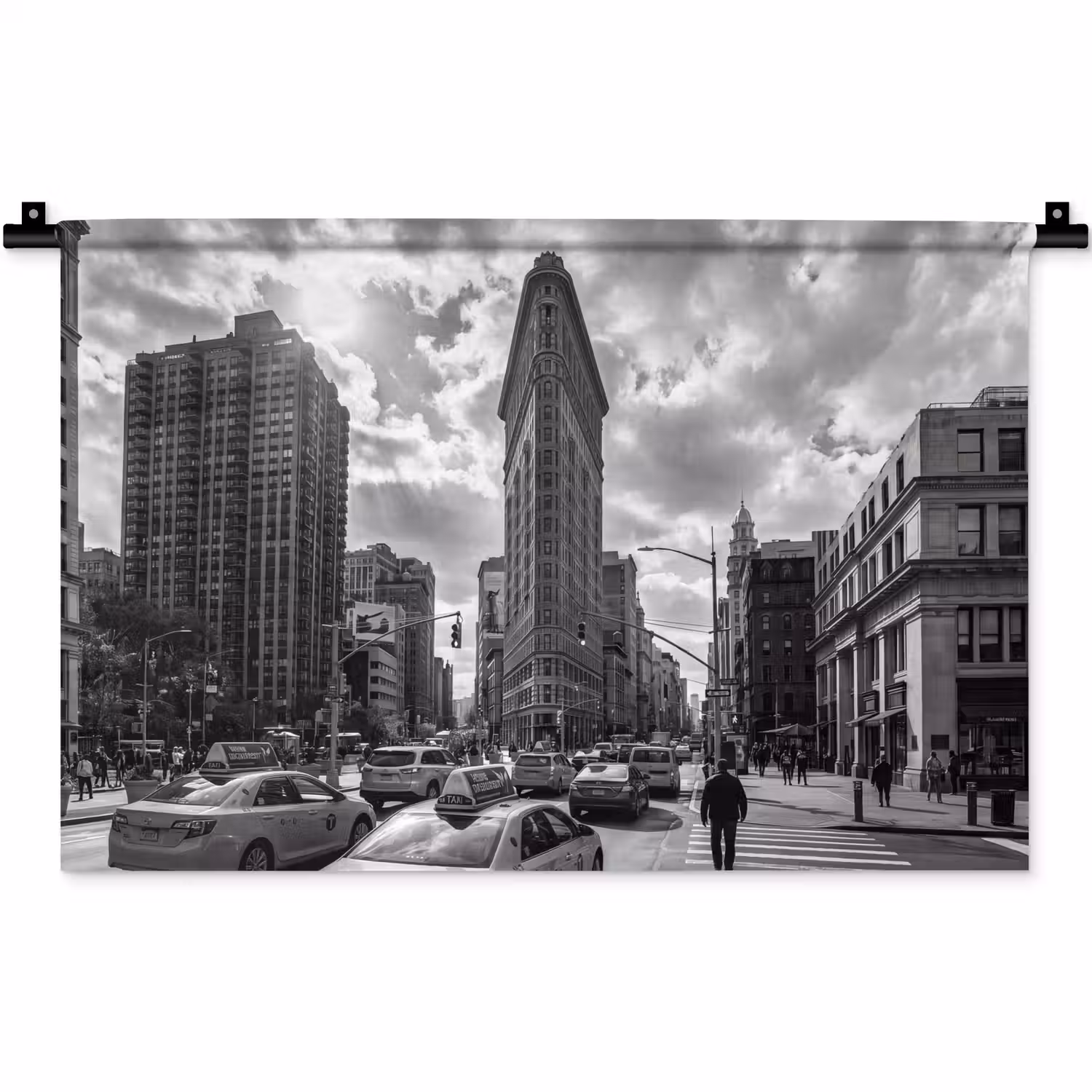 Gebouw - Hoogbouw - Stad - Architectuur - Zwart-wit Wandkleed katoen klein -zz3d