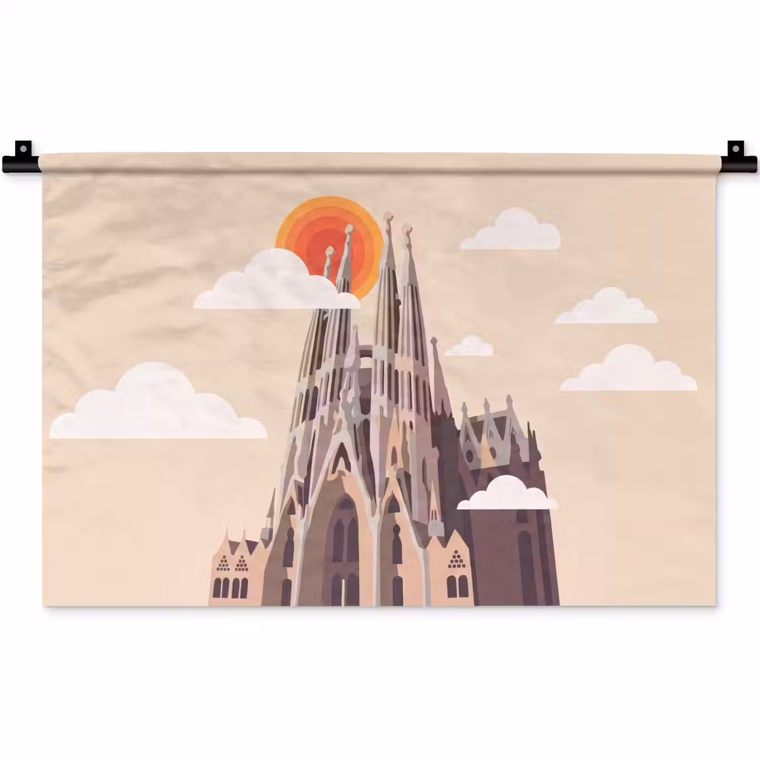 Gebouw - Torens - Architectuur - Abstract - Zonsondergang Wandkleed katoen klein -zz3d