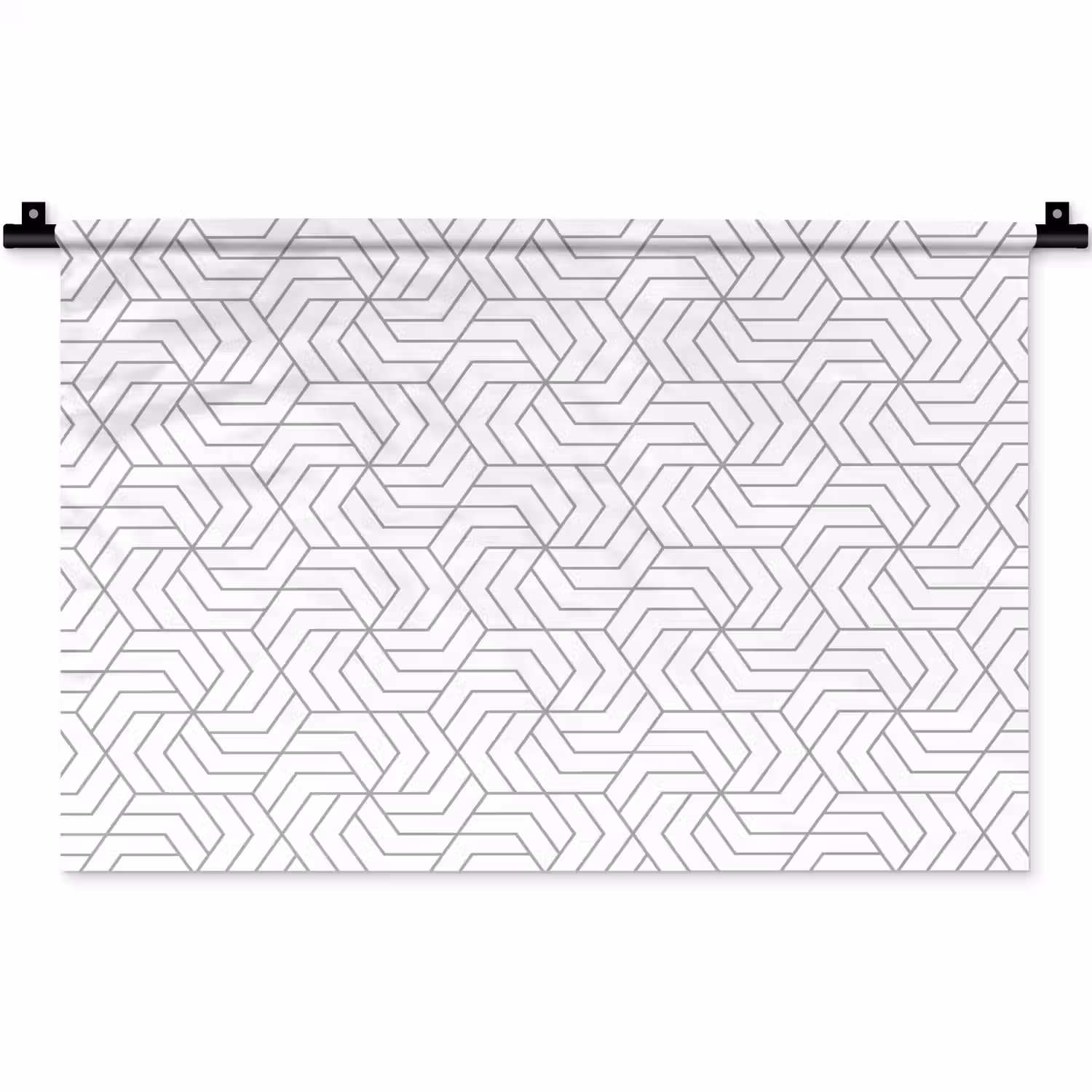 Geometrie - Lijn - Zwart - Wit - Patroon Wandkleed katoen klein 269 -zz3d