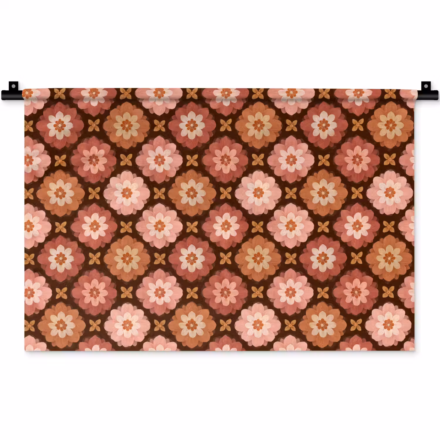 Geometrisch - Bloemen - Kleurrijk Wandkleed katoen klein 269 -zz3d
