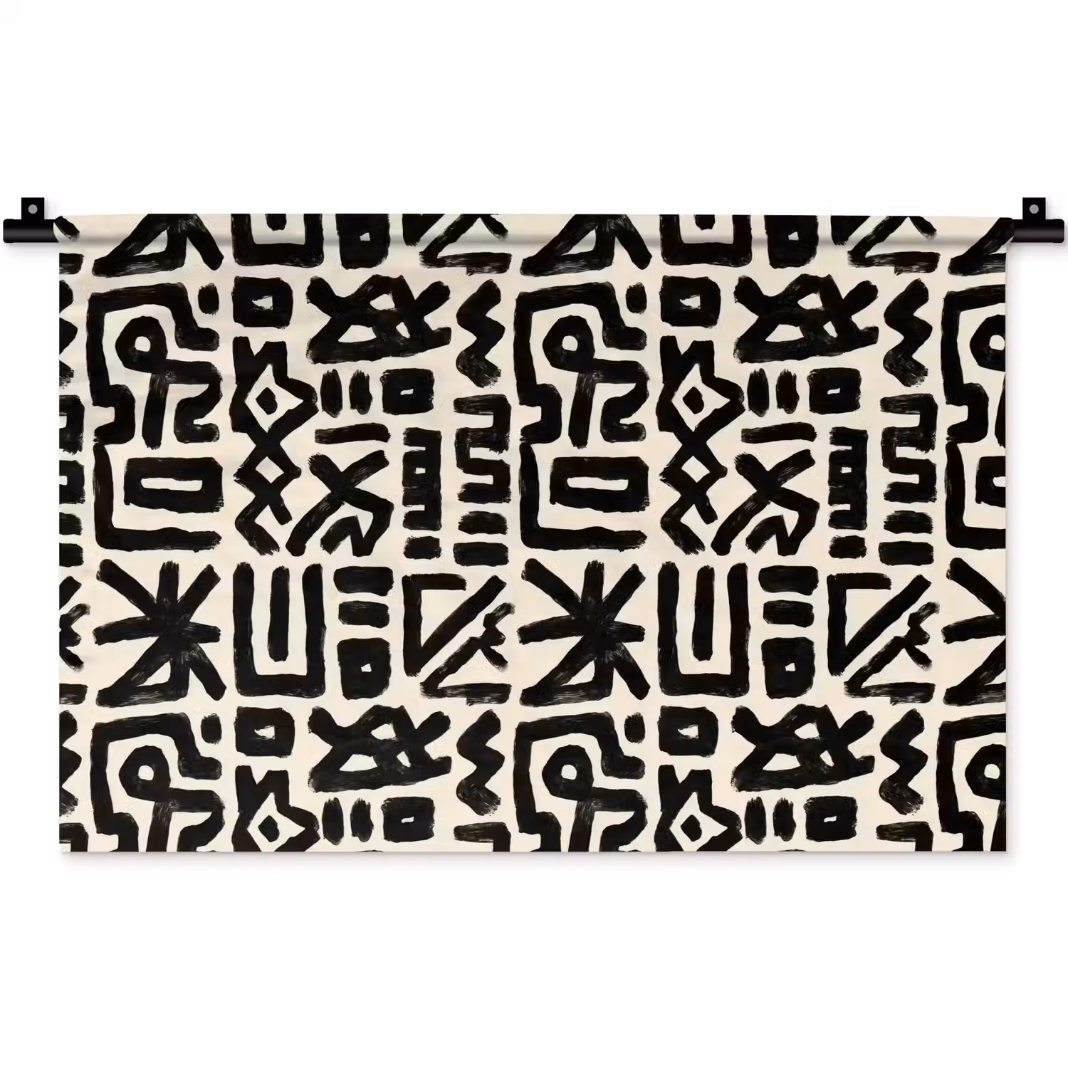 Geometrisch - Figuren - Zwart Wandkleed katoen klein 269 -zz3d