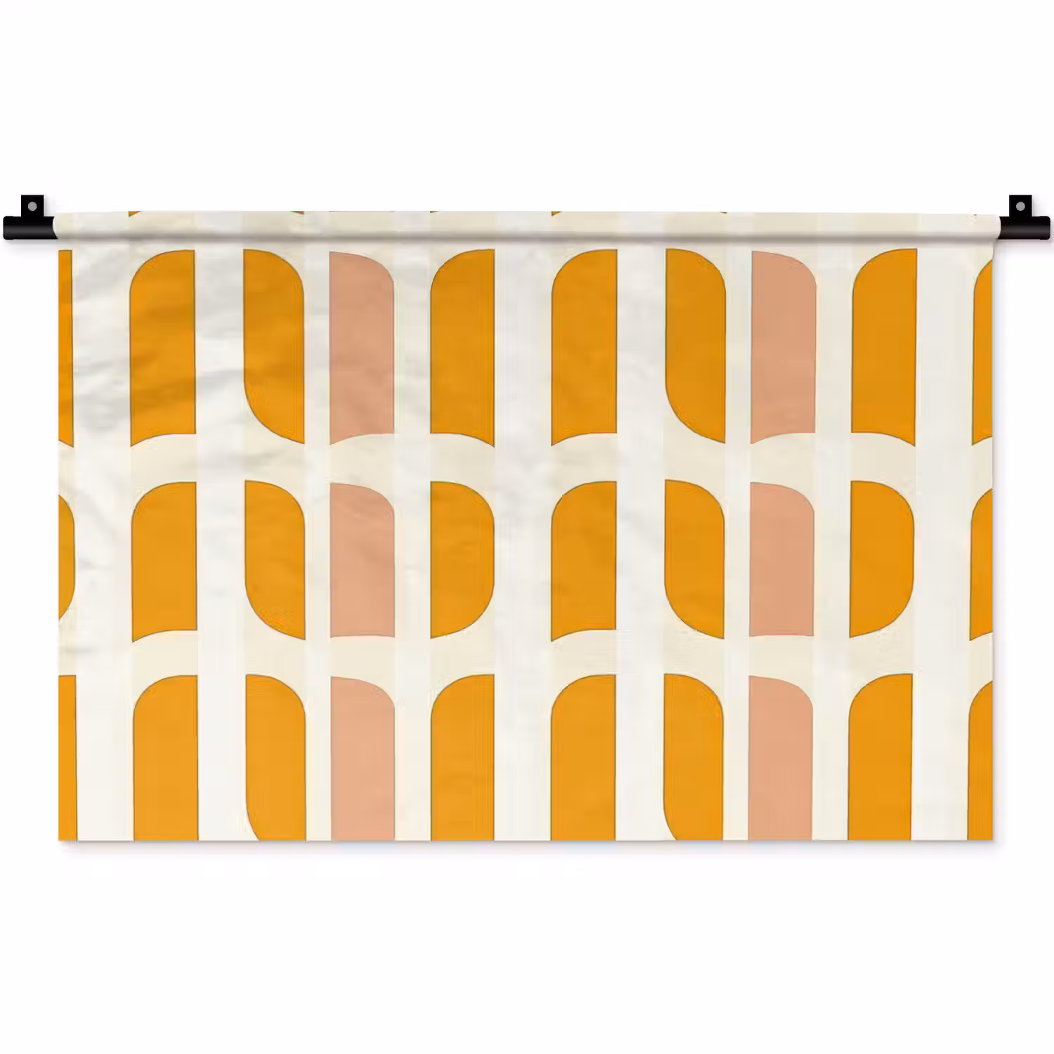 Geometrisch - Patroon - Geel - Roze Wandkleed katoen klein 269 -zz3d