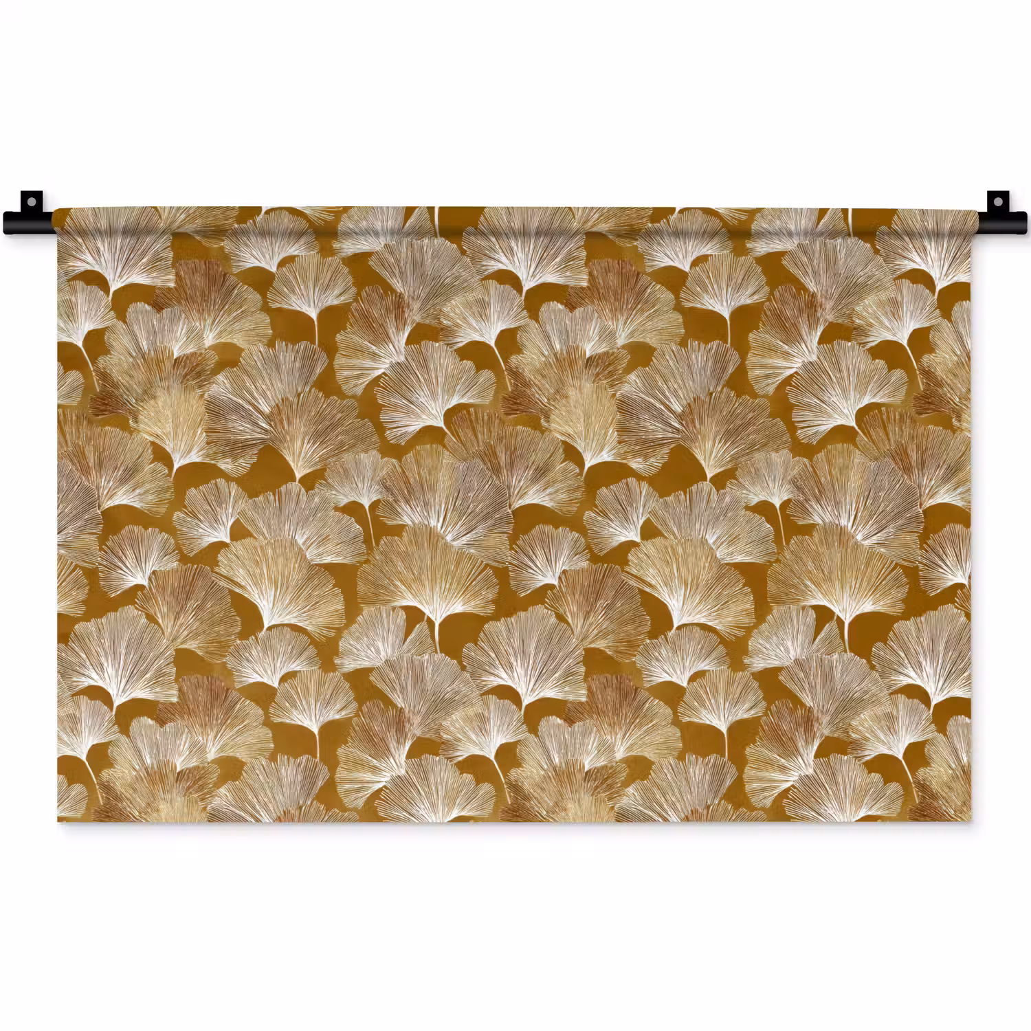 Ginkgo - Bladeren - Goud Wandkleed katoen klein 269 -zz3d