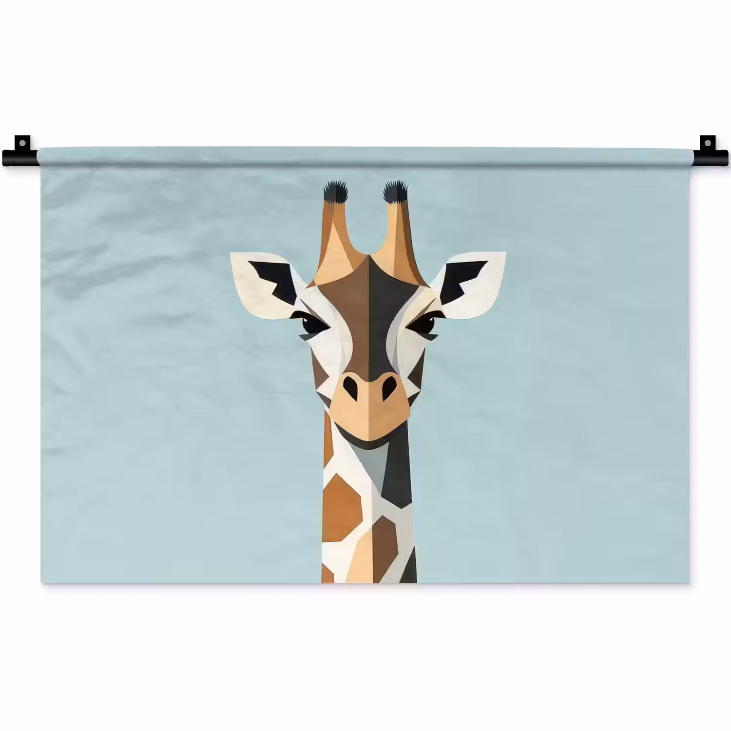 Giraffe - Illustratie - Bruin - Minimalistisch Wandkleed katoen klein -zz3d