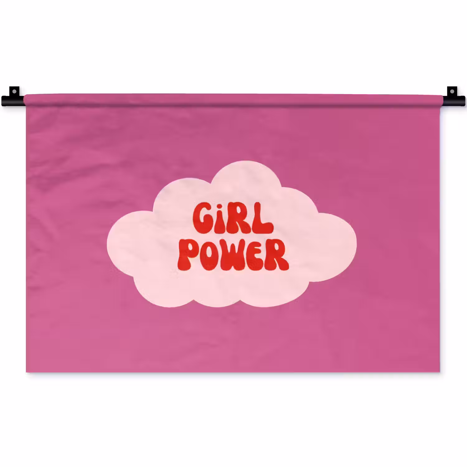 Girl power - Wolk - Roze Wandkleed katoen klein -zz3d