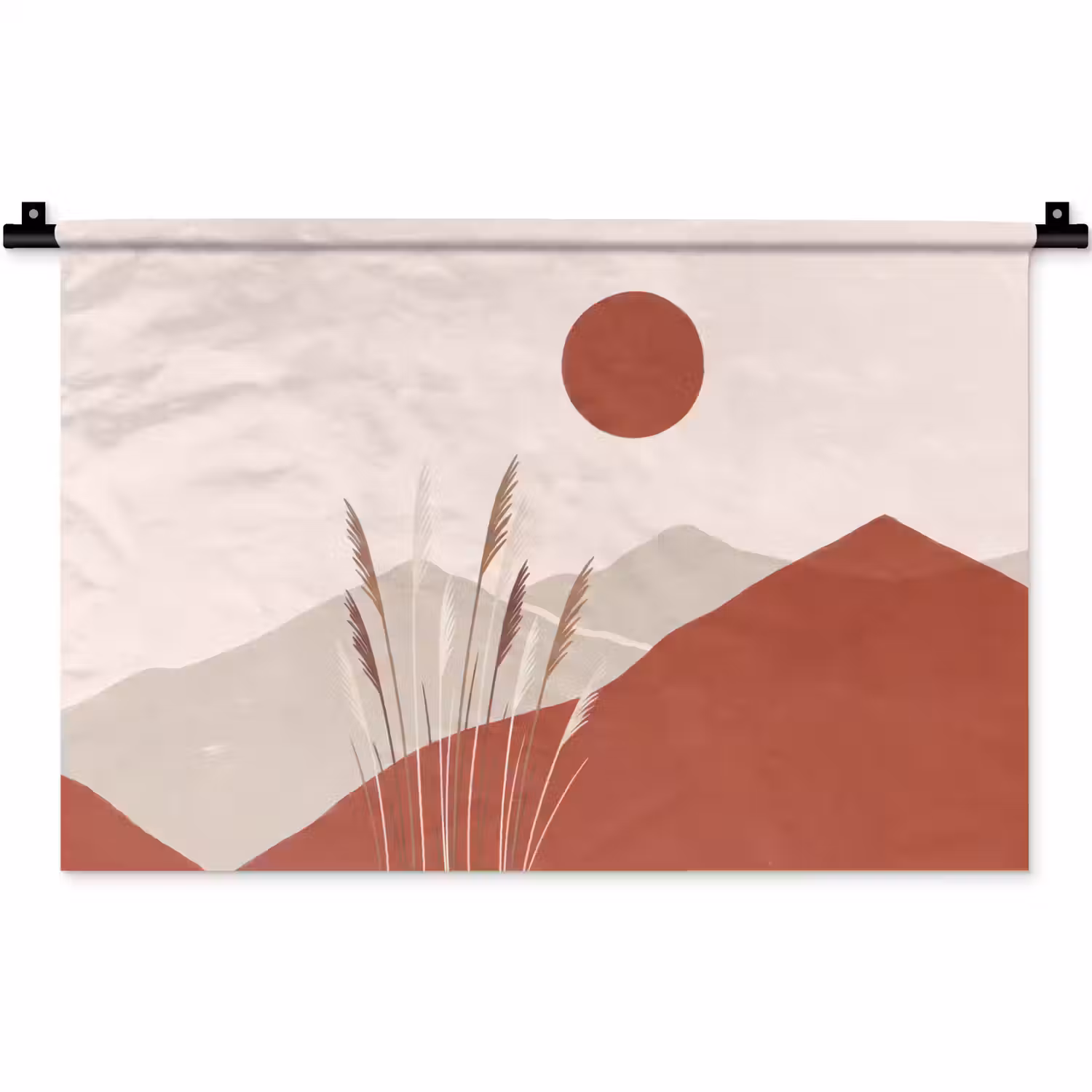Gras - Landschap - Natuur - Abstract - Beige Wandkleed katoen klein -zz3d