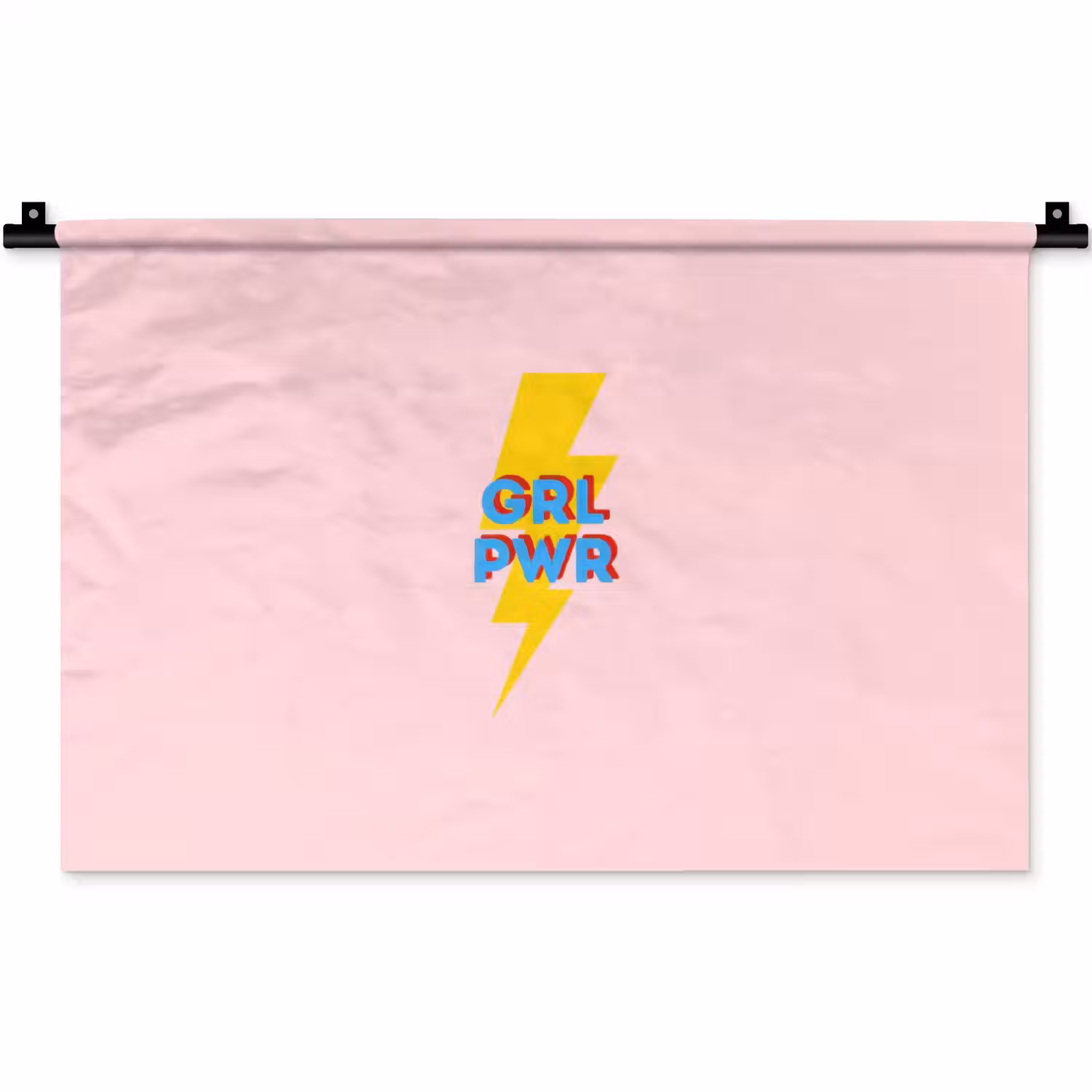 Grl pwr - Bliksem - Roze Wandkleed katoen klein -zz3d