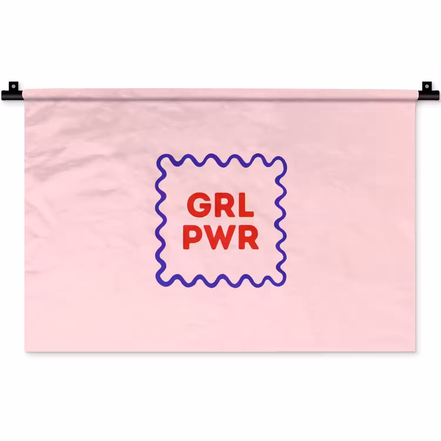 Grl pwr - Roze - Kader Wandkleed katoen klein -zz3d