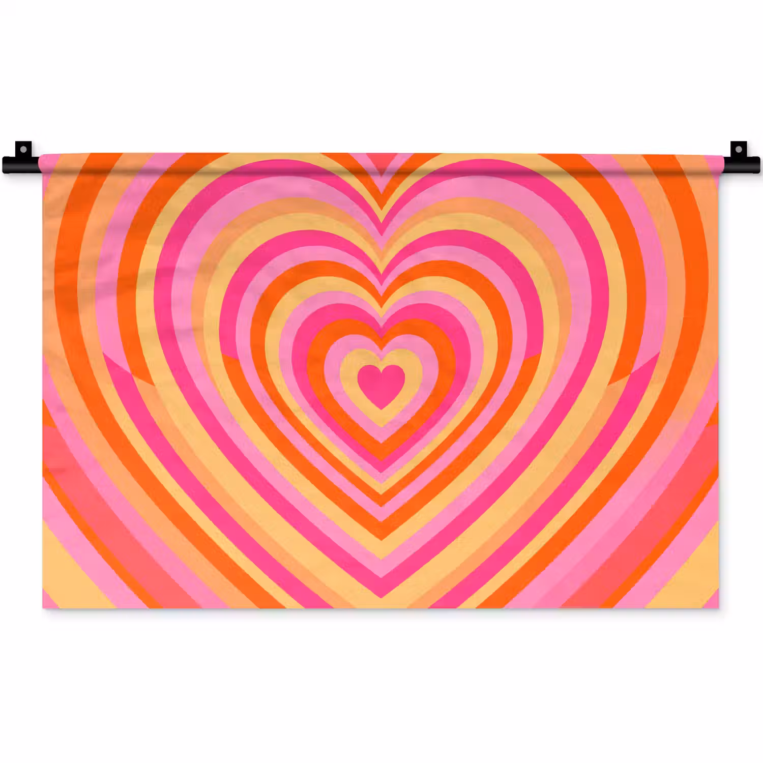 Hart - Concentrisch - Abstract - Liefde - Kleurrijk Wandkleed katoen klein -zz3d