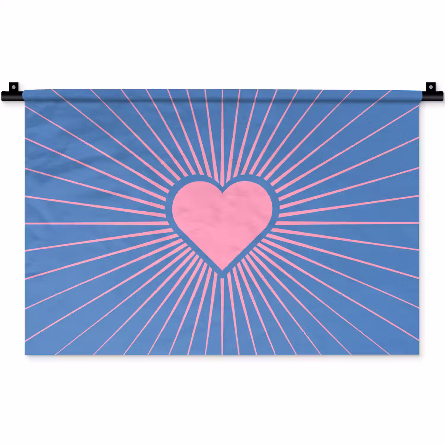 Hart - Stralen - Liefde - Modern - Roze Wandkleed katoen klein -zz3d