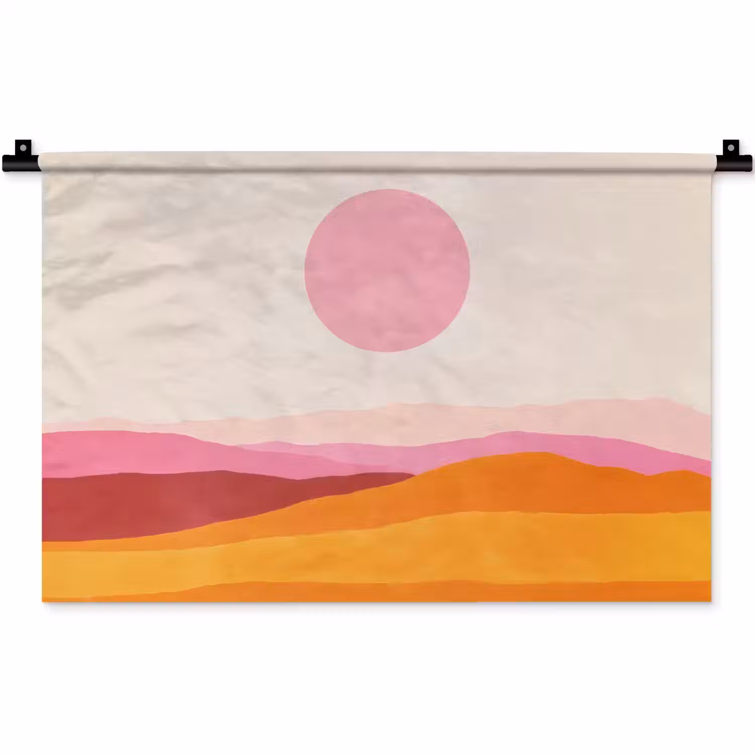 Heuvels - Oranje - Zon - Abstract Wandkleed katoen klein -zz3d
