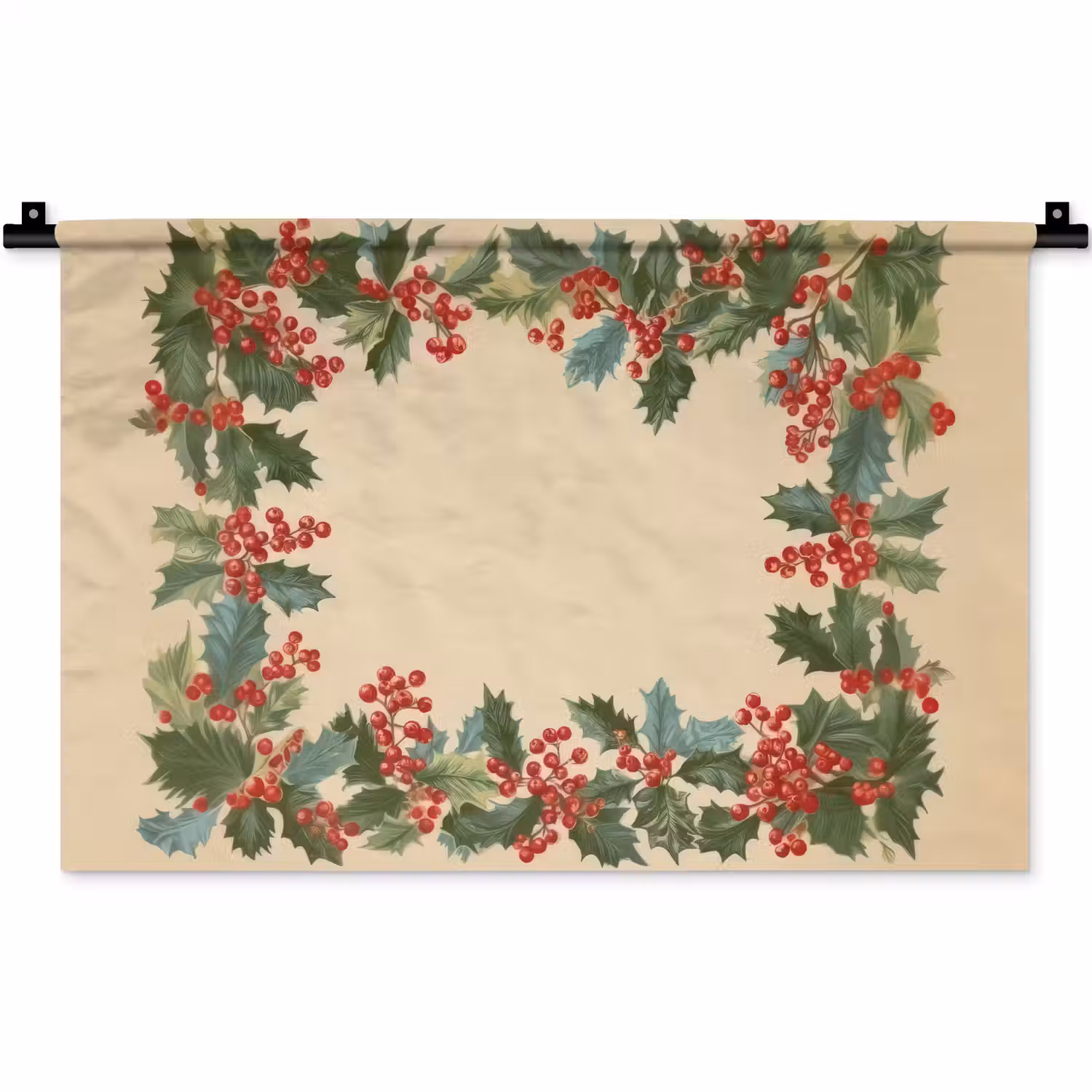 Hulstrand - Bessen - Beige Wandkleed katoen klein -zz3d