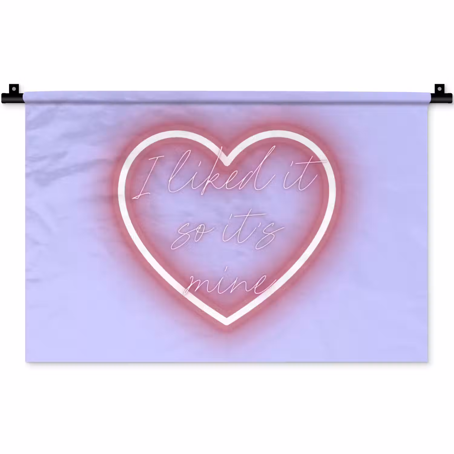 I liked it so it's mine - Neon hart - Paars Wandkleed katoen klein -zz3d
