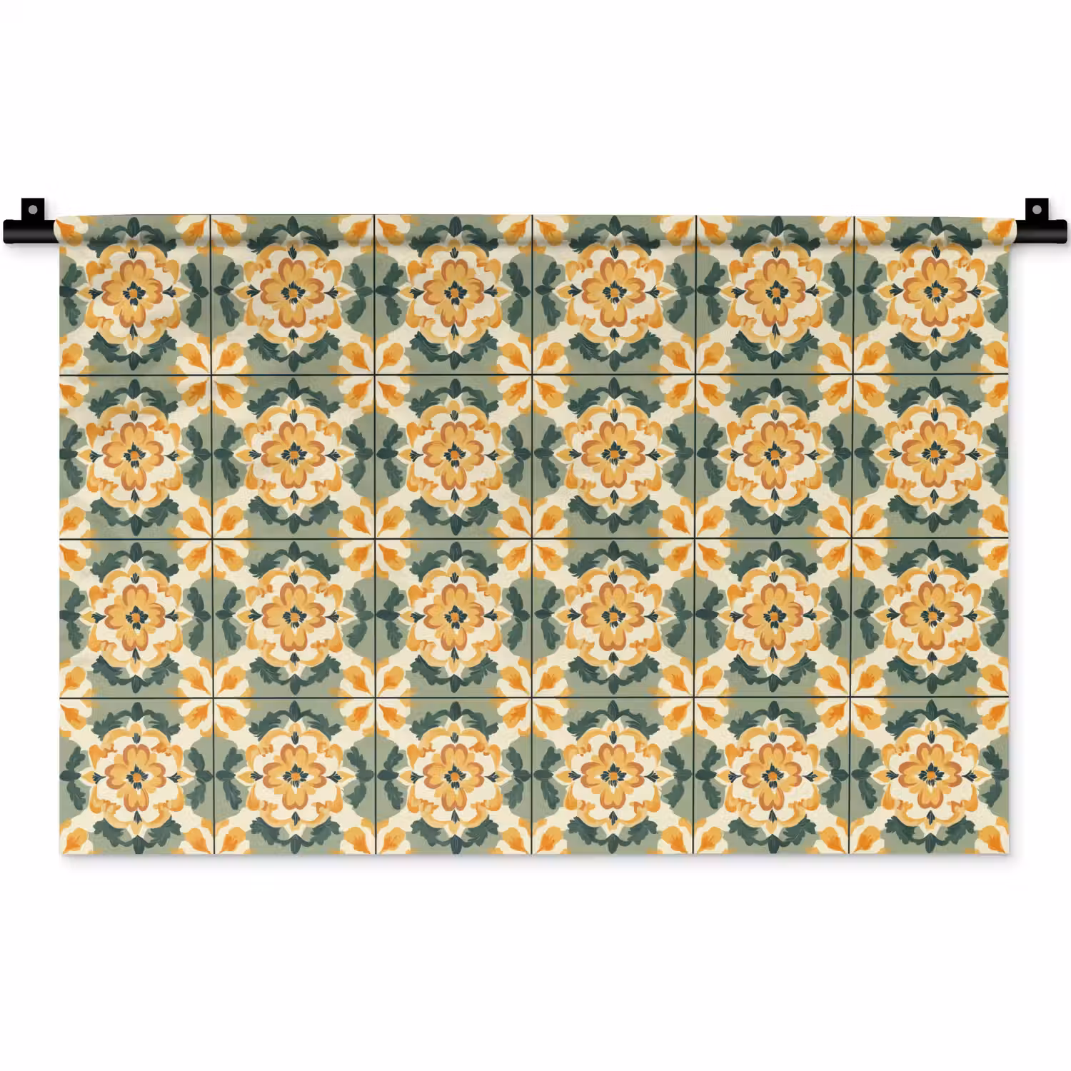 Keramiek - Verweerd - Kleurrijk Wandkleed katoen klein 269 -zz3d