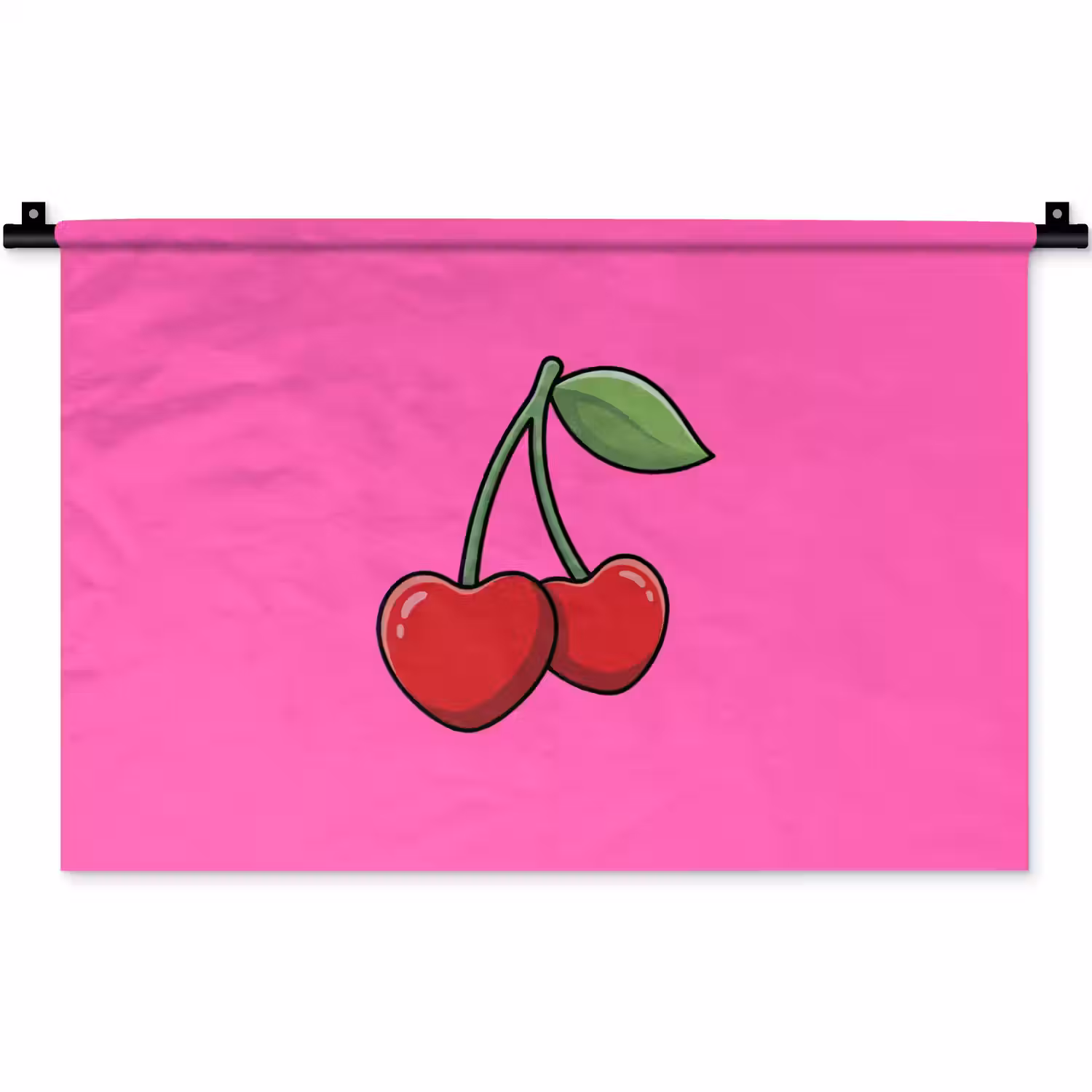 Kers - Roze - Fruit Wandkleed katoen klein -zz3d