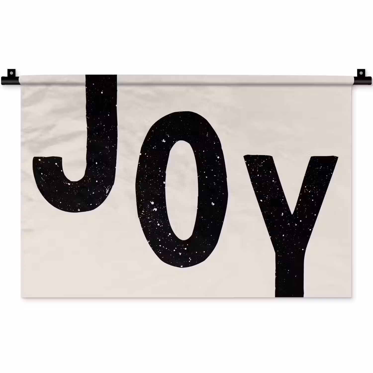 Kerst - Quote - Joy - Zwart - Feestdagen Wandkleed katoen klein -zz3d