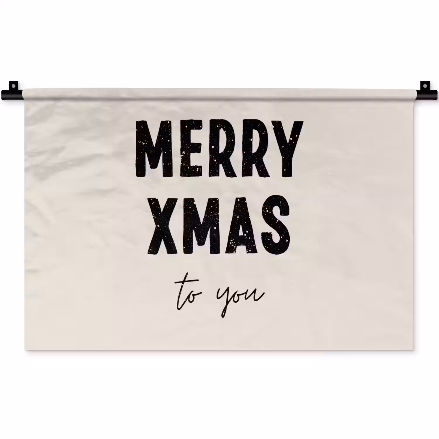 Kerst - Quotes - Merry xmas - Feestdagen - Zwart Wandkleed katoen klein -zz3d