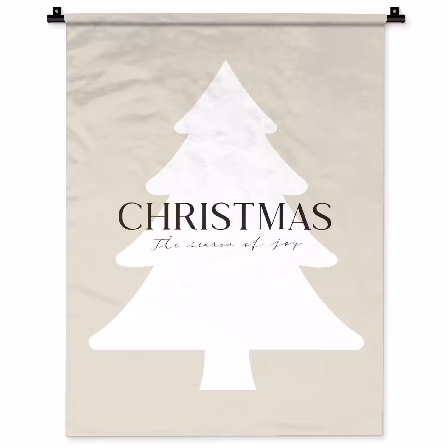 Kerstboom - Japandi - Christmas - Beige Wandkleed katoen klein -zz3d