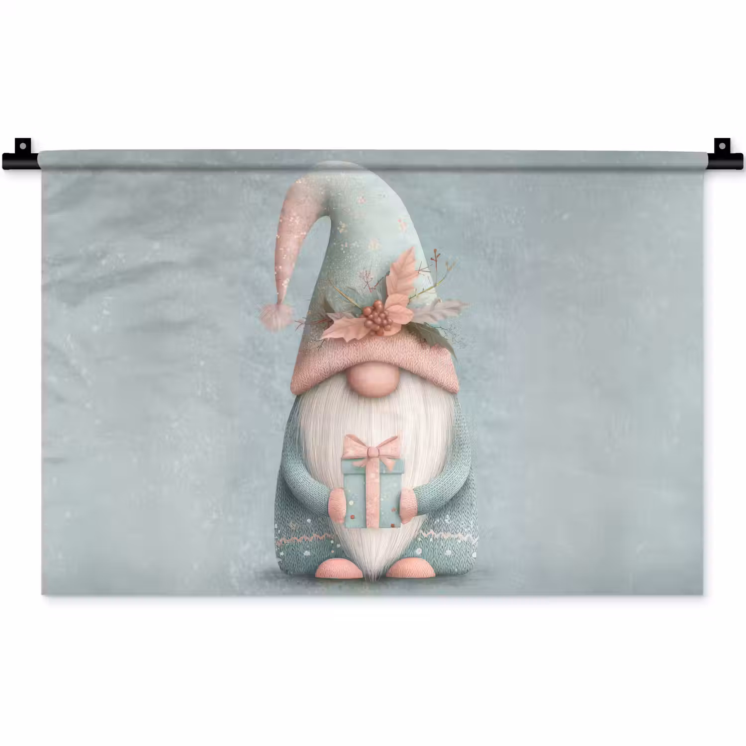 Kerstgnome - Cadeau - Groen Wandkleed katoen klein -zz3d