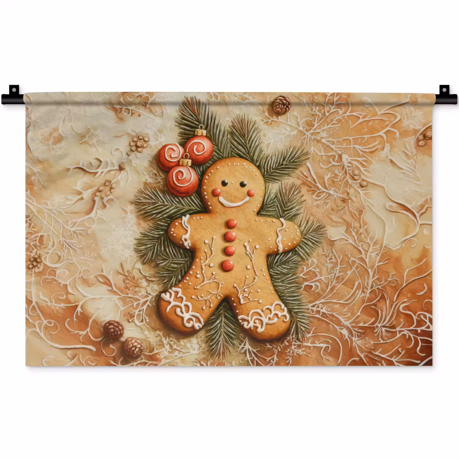 Kerstmis - Koekje - Poppetje - Speculaas Wandkleed katoen klein -zz3d