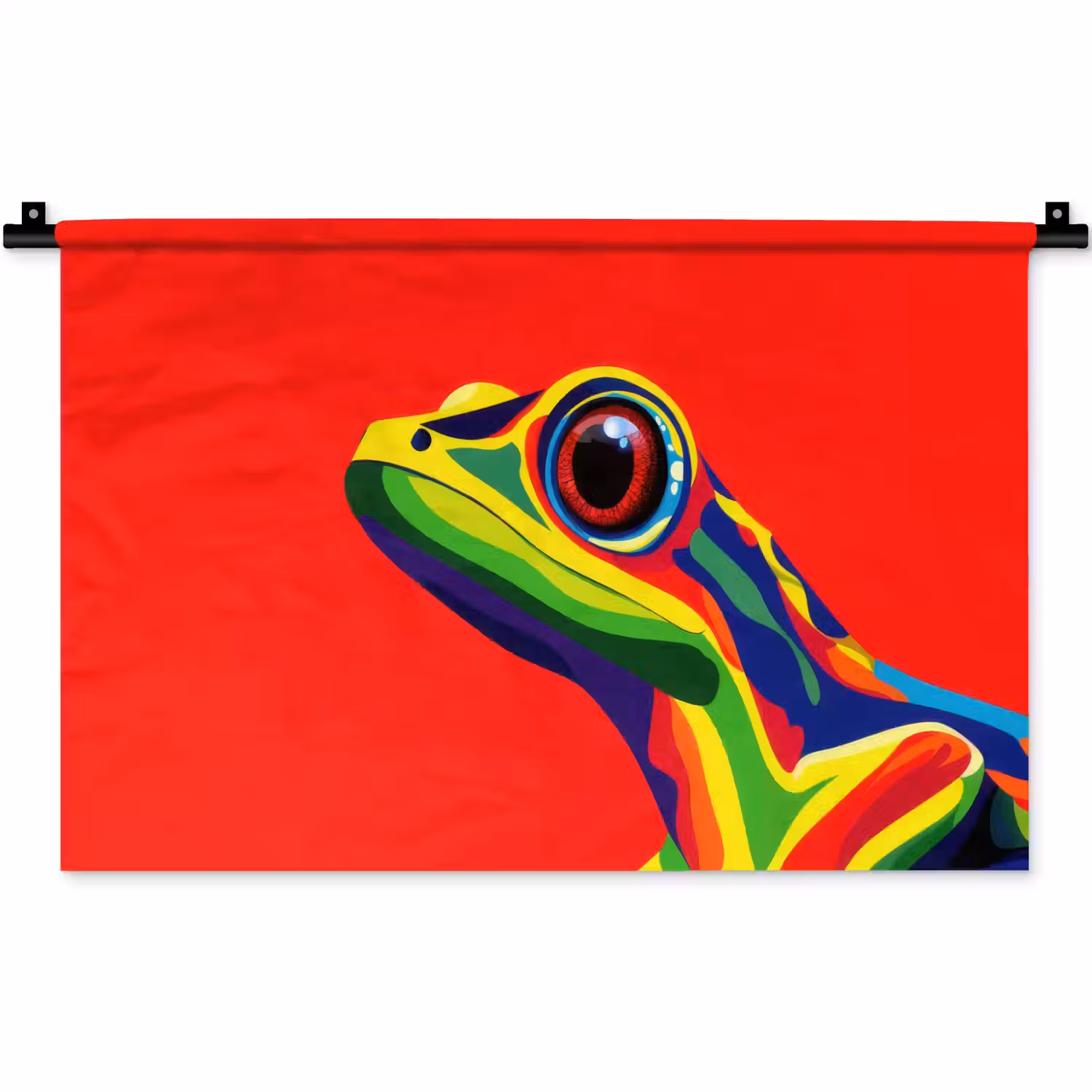 Kikker - Kleurrijk - Strepen - Ogen Wandkleed katoen klein -zz3d