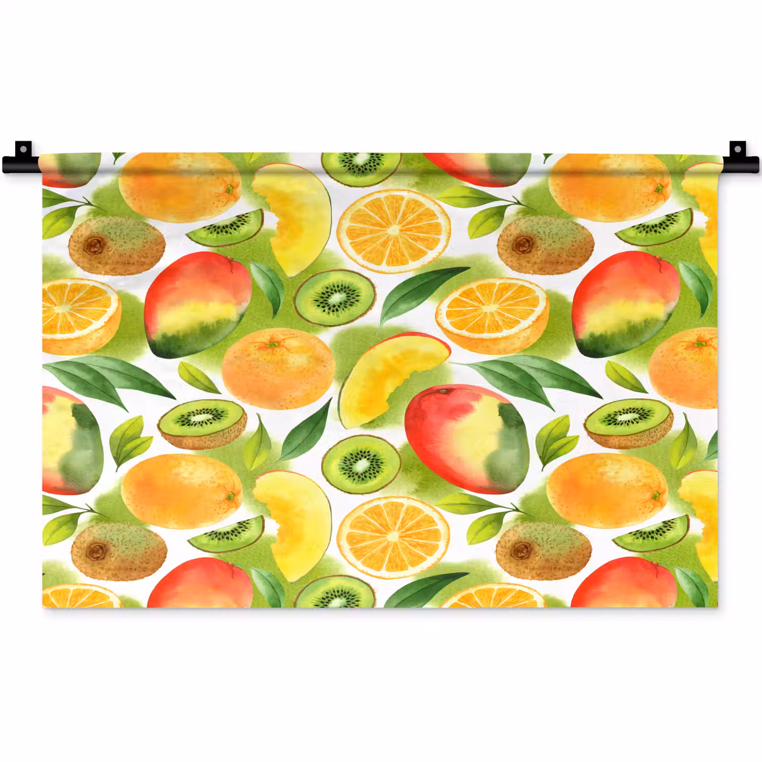 Kiwi - Sinasappel - Mango - Perzik Wandkleed katoen klein 269 -zz3d