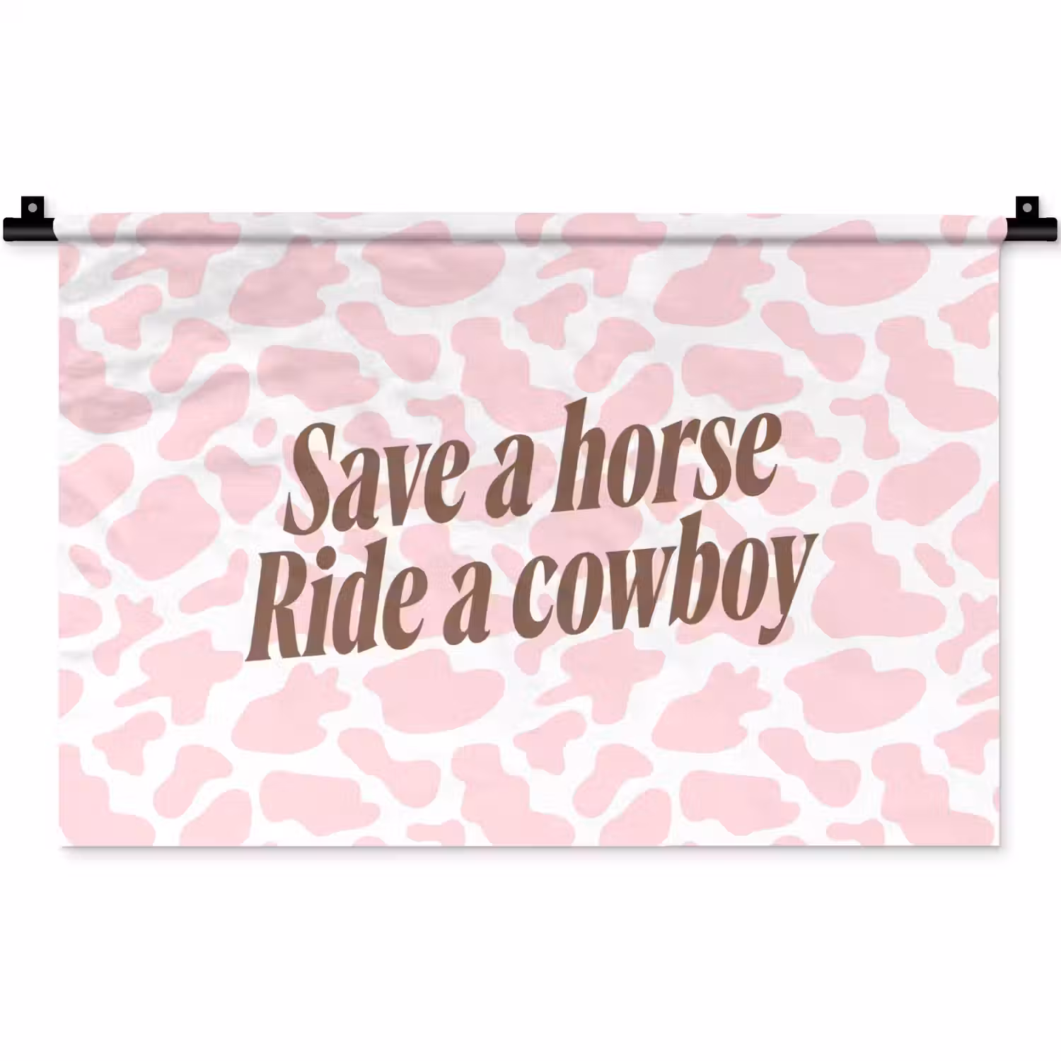 Koeienprint - Roze - Cowboy - Horse Wandkleed katoen klein -zz3d