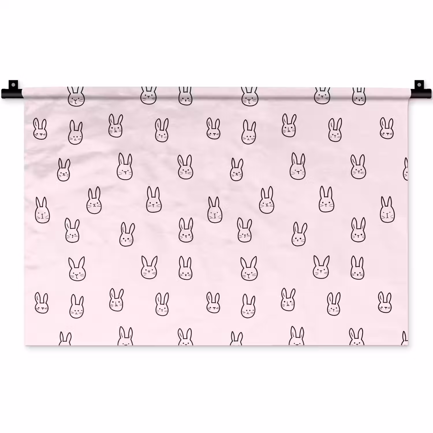 Konijnen - Minimalistisch - Roze Wandkleed katoen klein 269 -zz3d