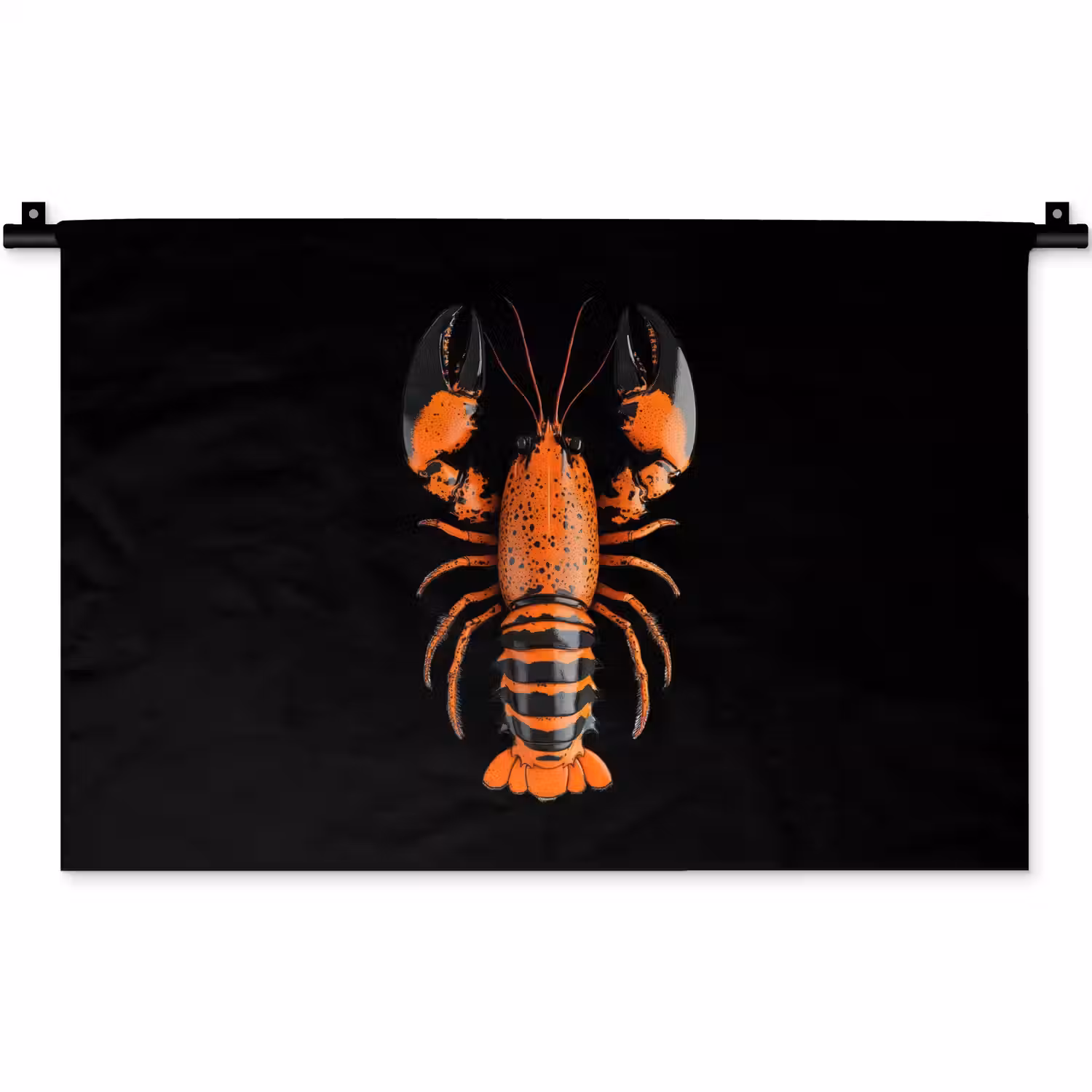 Kreeft - Oranje - Zwart - Modern Wandkleed katoen klein -zz3d