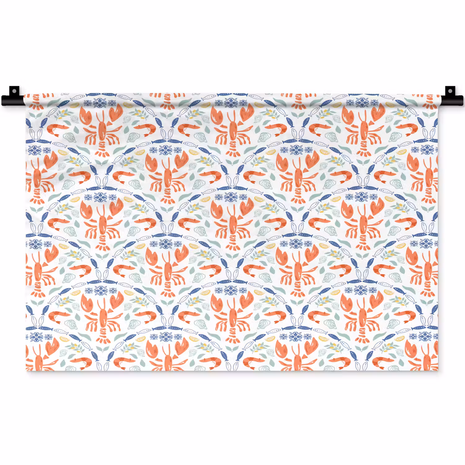 Sfeer - Oranje - Blauw - Groen Wandkleed katoen klein 269 -zz3d