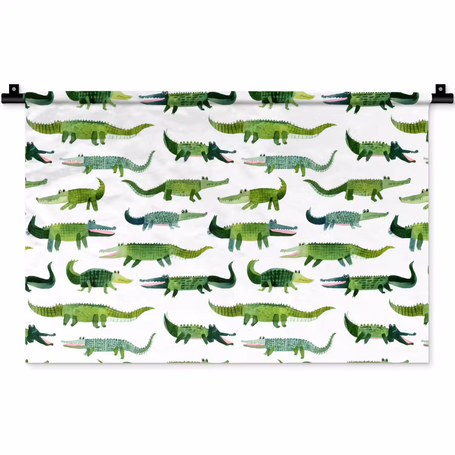 krokodillen - Speels - Groen Wandkleed katoen klein 269 -zz3d