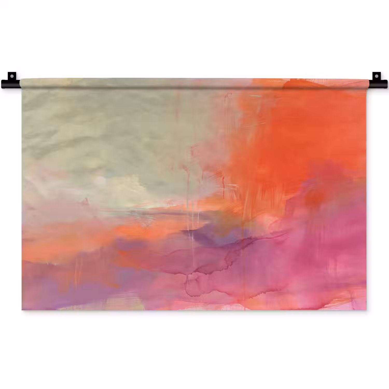 Kunst - Vloeiend - Overgangen - Oranje Wandkleed katoen klein -zz3d