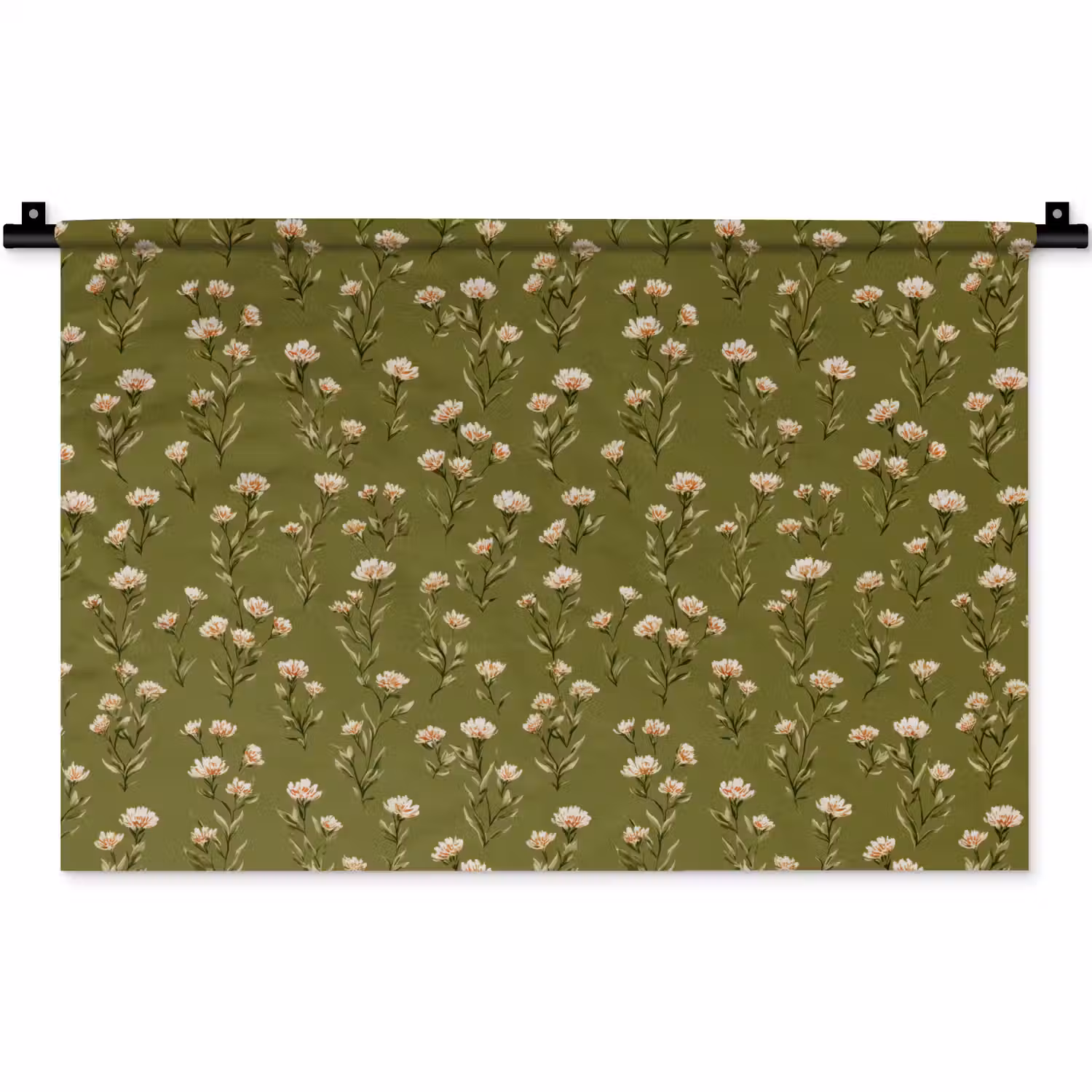 Landelijk - Bloemen - Groen Wandkleed katoen klein 269 -zz3d