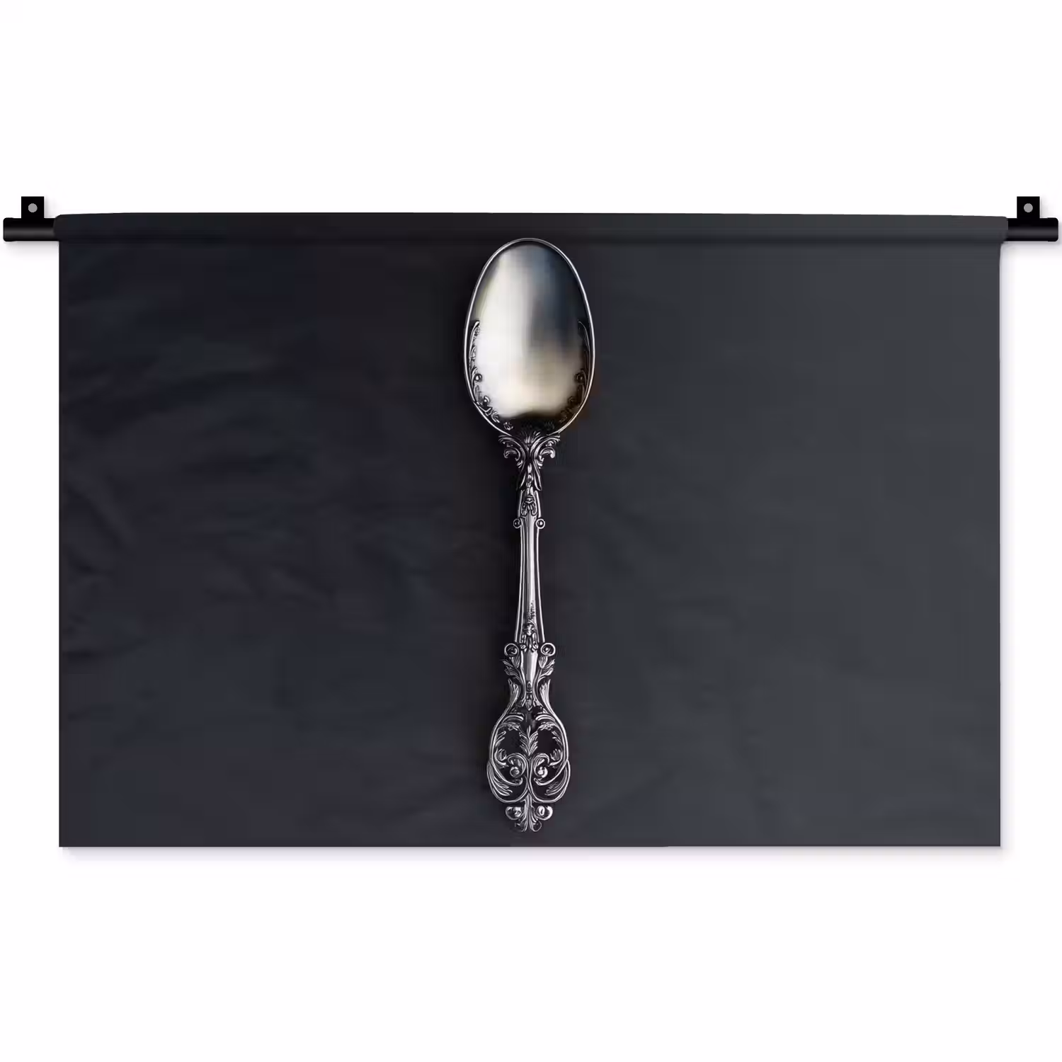 Lepel - Zilver - Metaal Wandkleed katoen klein -zz3d