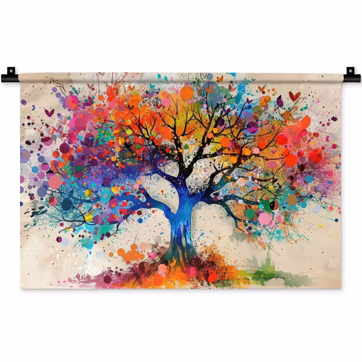 Levensboom - Natuur - Kleurrijk - Boom Wandkleed katoen klein -zz3d