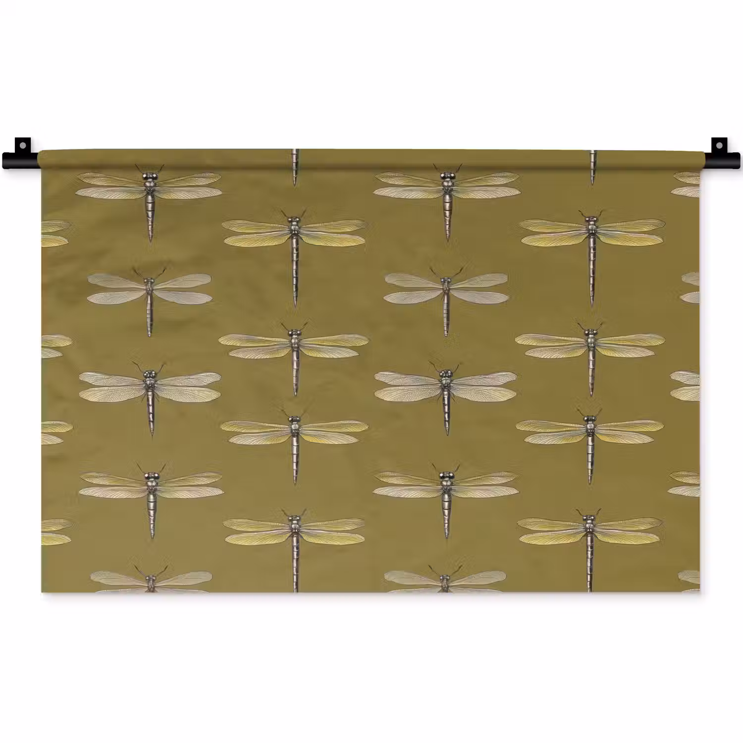 Libellen - Patroon - Groen Wandkleed katoen klein 269 -zz3d