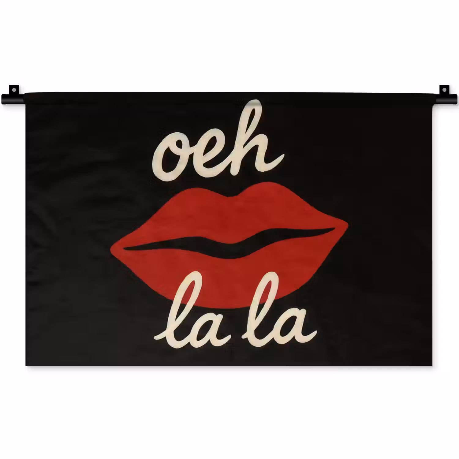 Lip - Rood - Quote Wandkleed katoen klein -zz3d