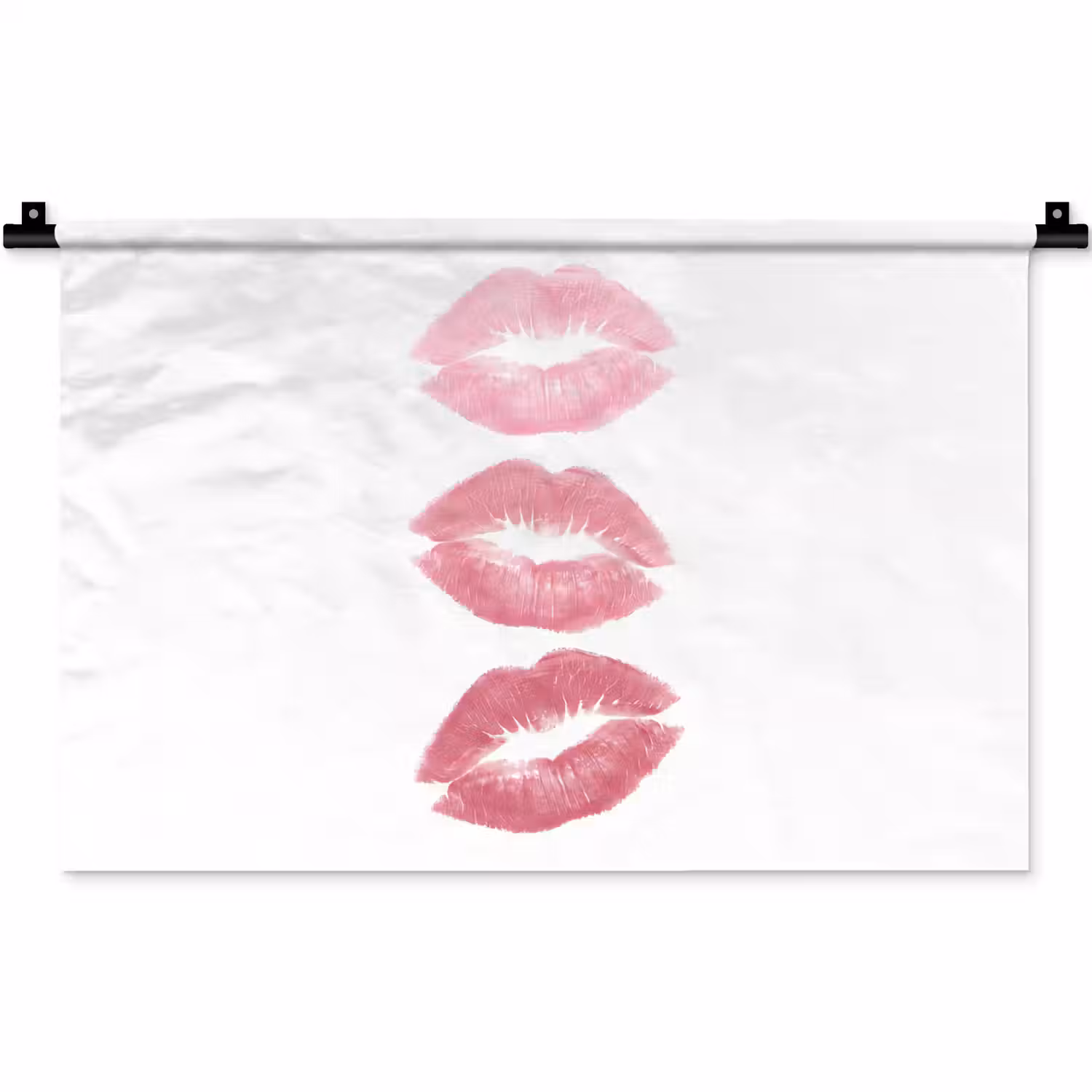 Lippen - Kusafdruk - Roze - Modern - Abstract Wandkleed katoen klein -zz3d
