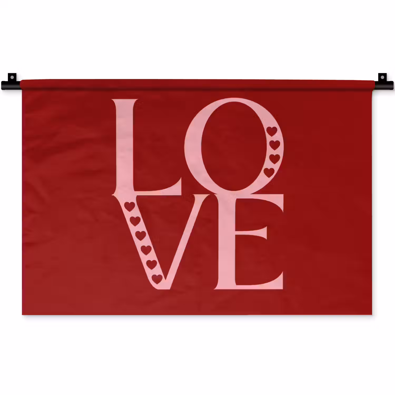 Love - Rood - Hatjes Wandkleed katoen klein -zz3d
