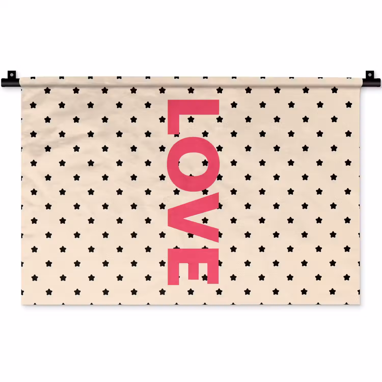 Love - Stippen - Roze Wandkleed katoen klein -zz3d