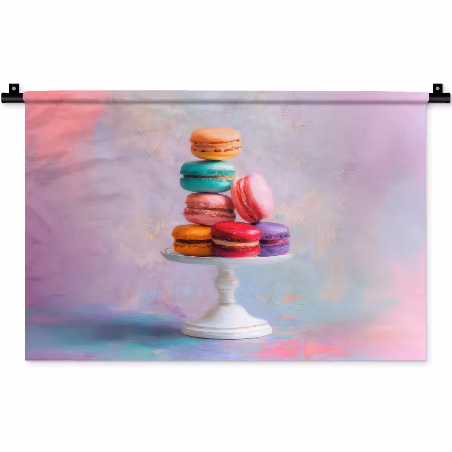 Macarons - Schaal - Pastel - Kleurrijk Wandkleed katoen klein -zz3d