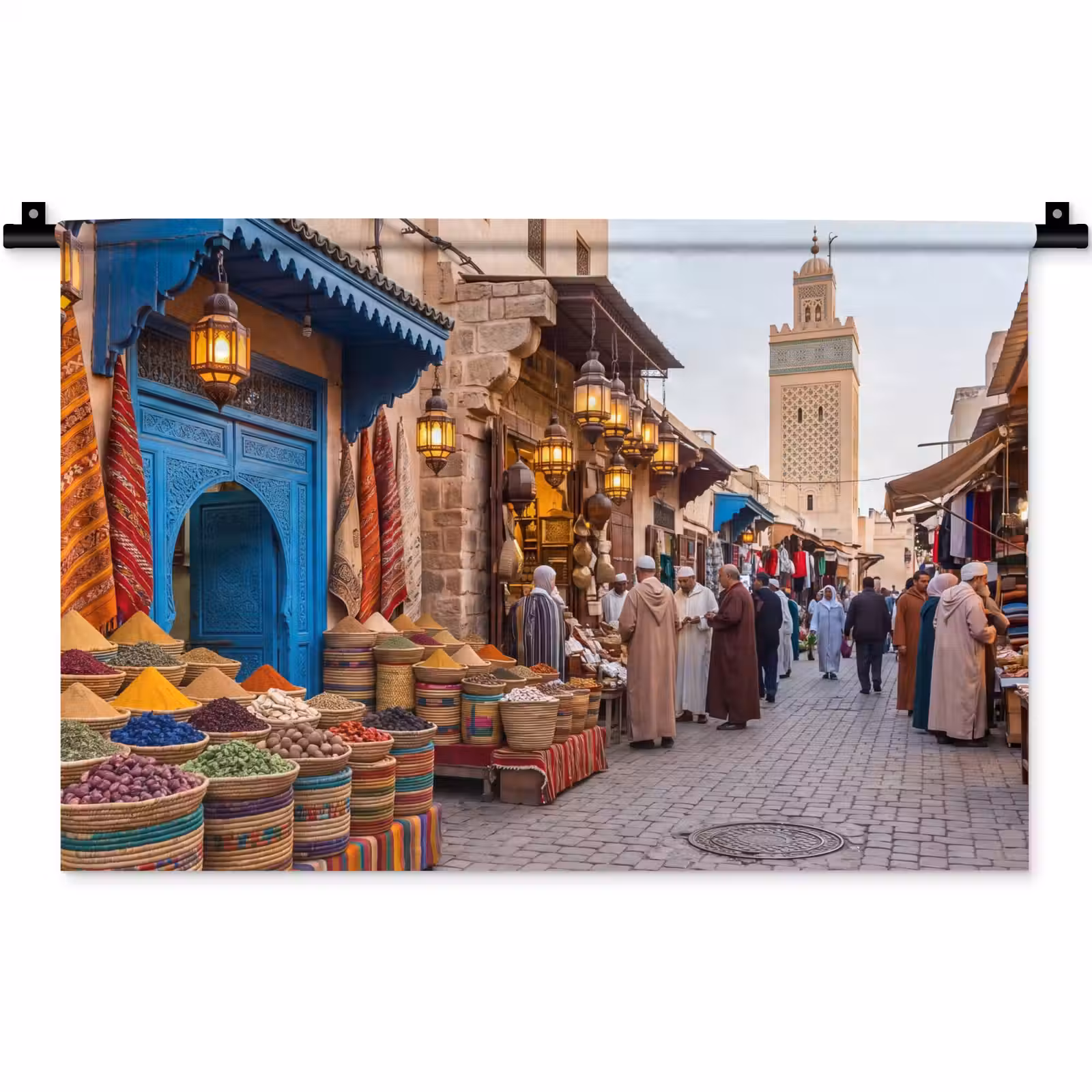 Wandkleed - Markt - Oosters - Kleurrijk - Markt - Oosters - Kleurrijk Wandkleed katoen klein