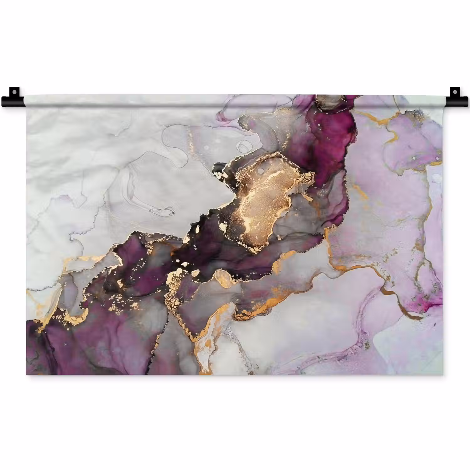 Marmer - Abstract - Goud - Paars Wandkleed katoen klein -zz3d