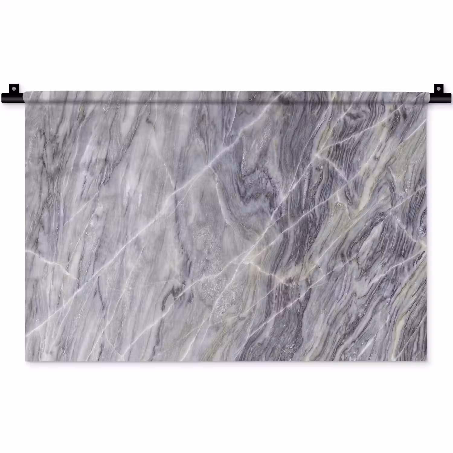 Marmer - Ader - Patroon - Abstract - Grijs Wandkleed katoen klein -zz3d