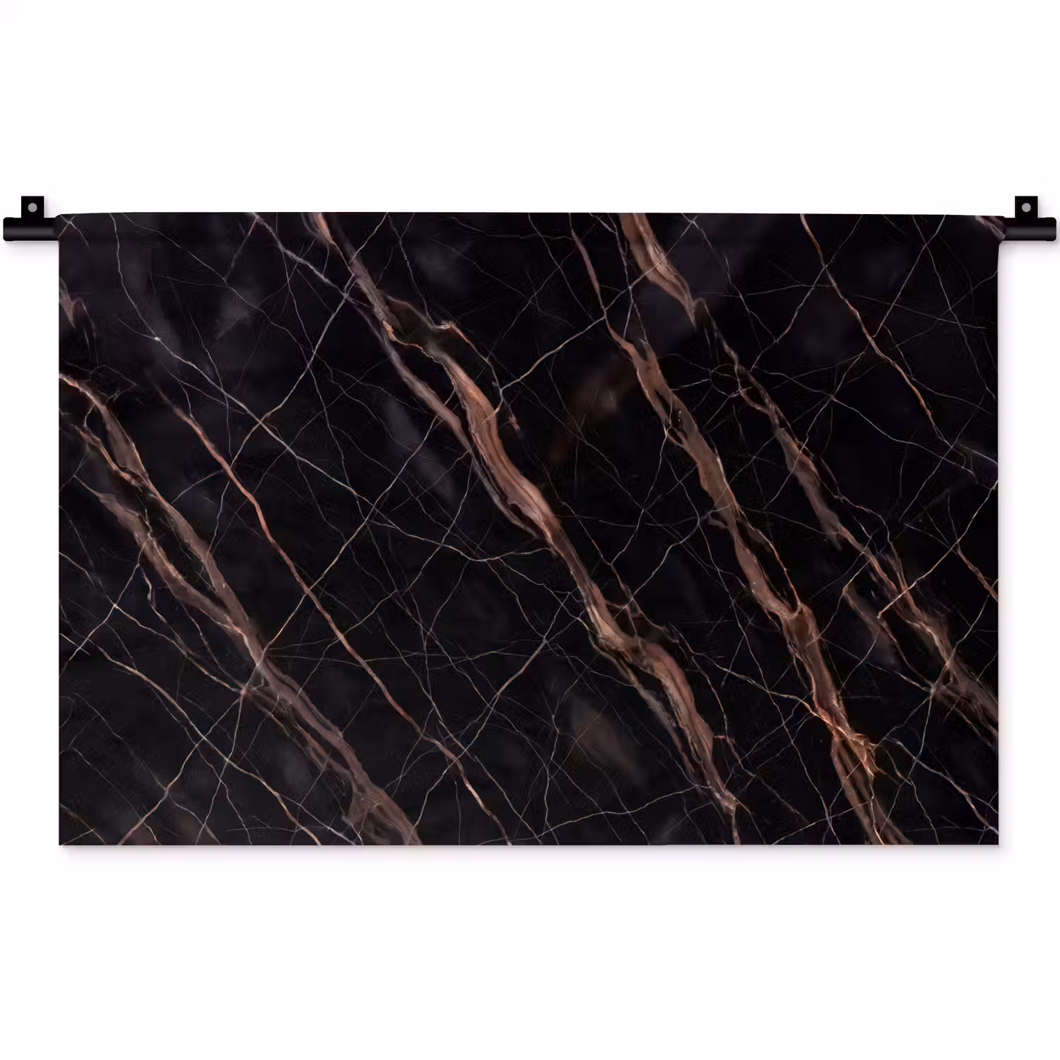 Marmer - Goud - Patroon - Luxe - Zwart Wandkleed katoen klein -zz3d