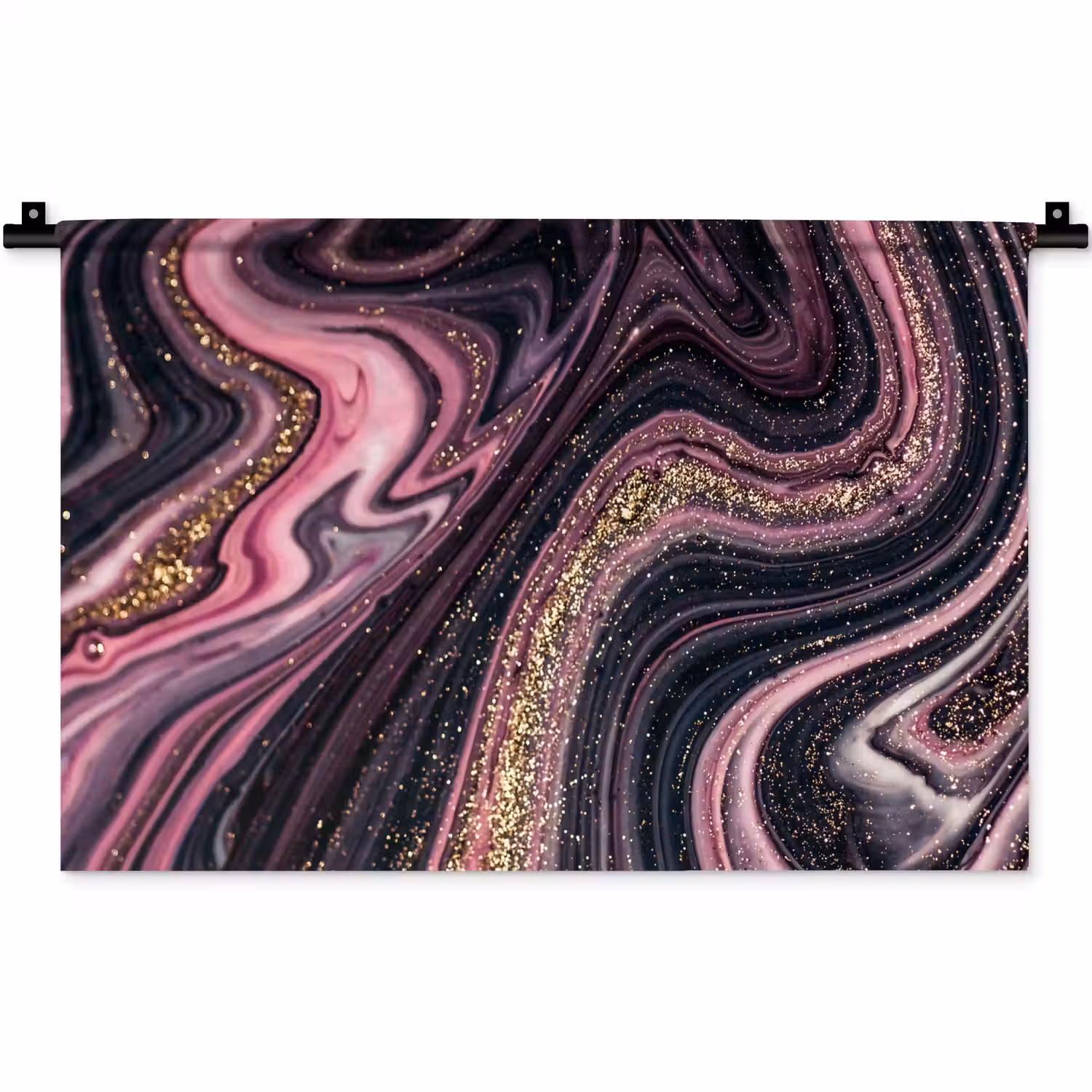Marmerlook - Roze - Paars - Goud - Luxe - Marmer Wandkleed katoen klein -zz3d