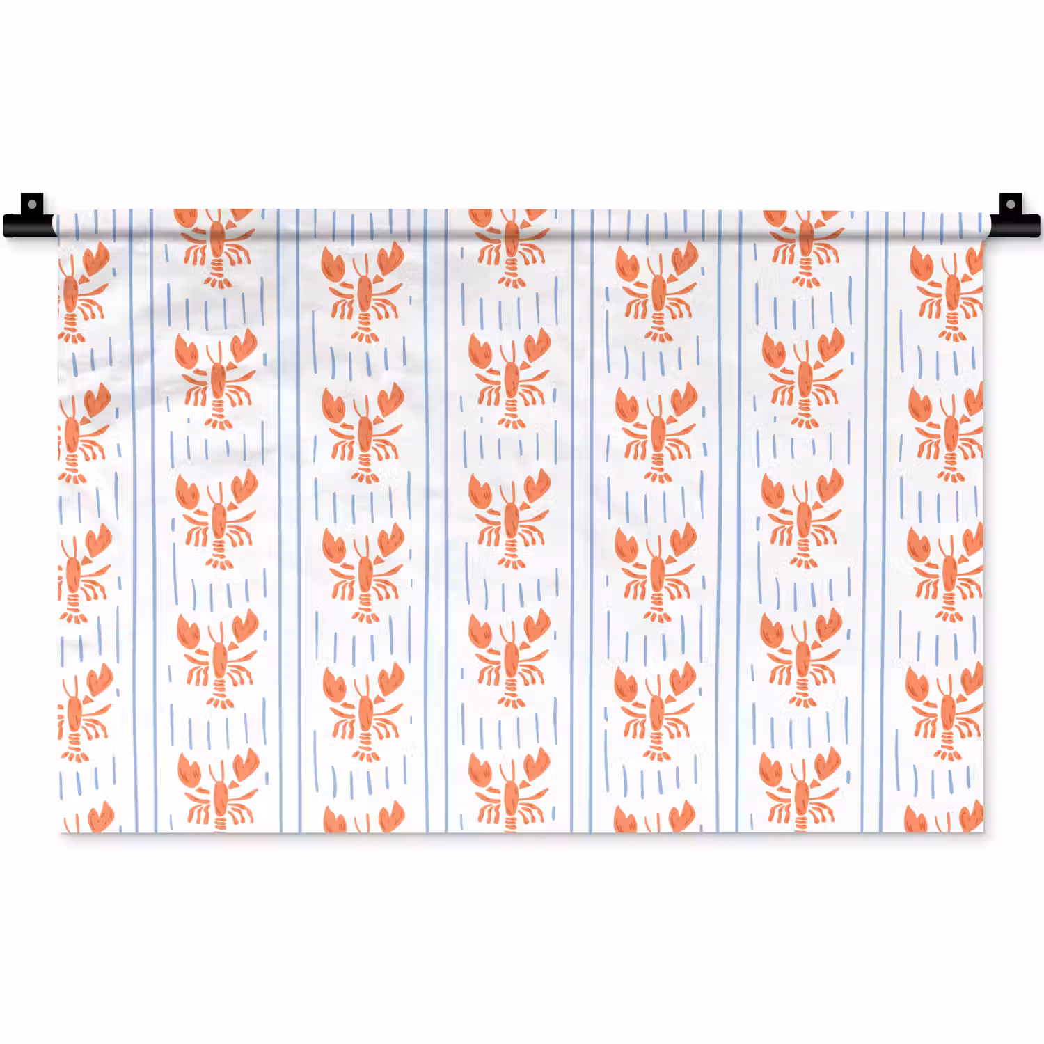 Zee - Kreeft - Oranje - Blauw Wandkleed katoen klein 269 -zz3d