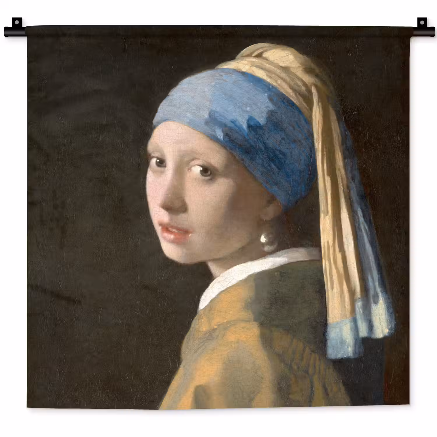 Meisje met de Parel - Schilderij van Johannes Vermeer Wandkleed katoen klein -zz3d