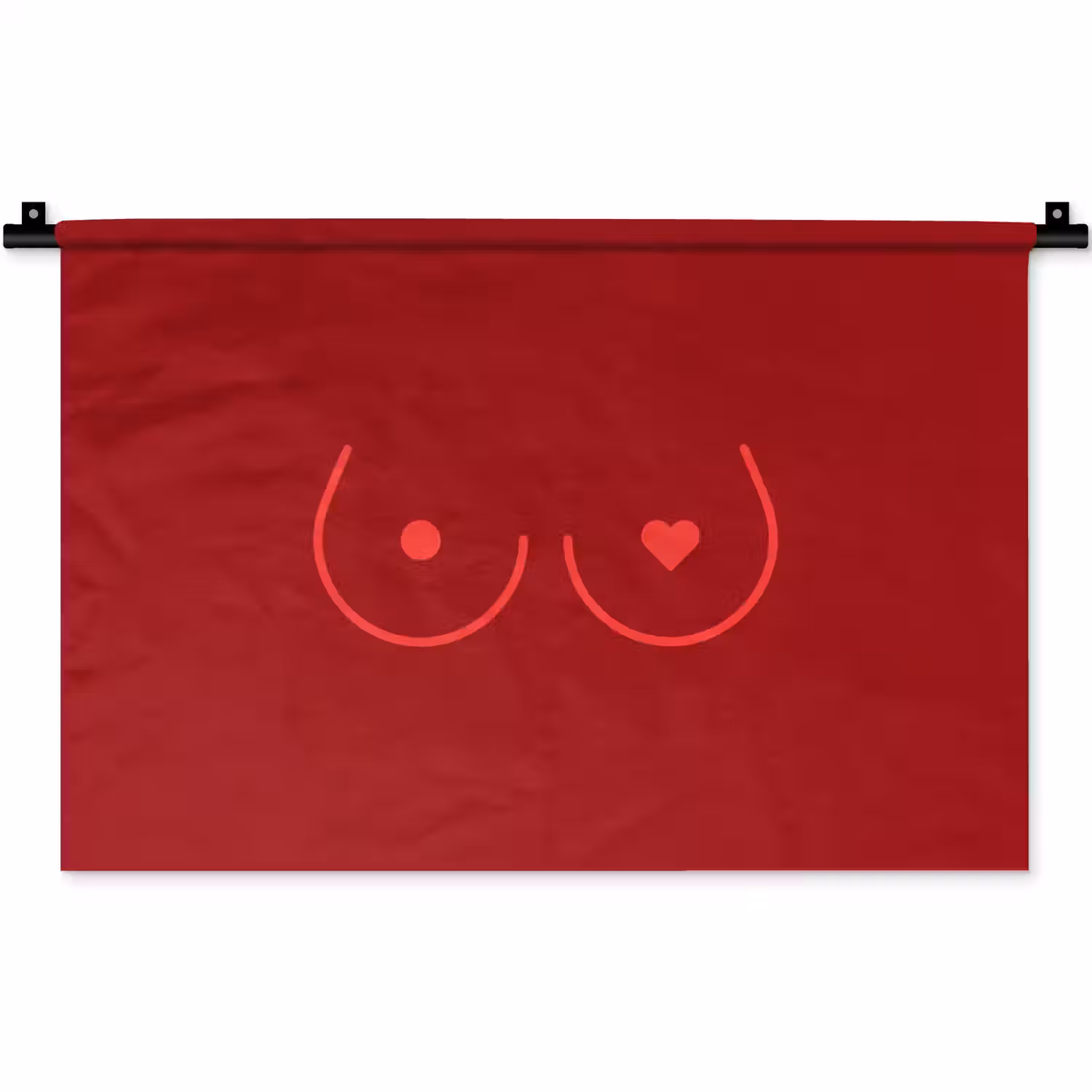 Minimalistisch - Lijnillustratie - Rood Wandkleed katoen klein -zz3d