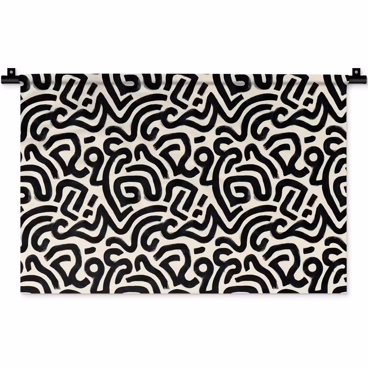 Modern - Abstract - Zwart Wandkleed katoen klein 269 -zz3d